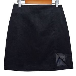 Timing, corduroy mini skirt womens Sz. S.M.L. black slit zipper new high waisted